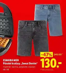 Lidl ESMARA MEN Pánské kraťasy „Sweat Denim“ nabídka