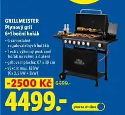 Lidl GRILLMEISTER Plynový gril 6+1 boční hořák nabídka