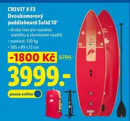 Lidl CRIVIT X F2 Dvoukomorový paddleboard Solid 10' nabídka