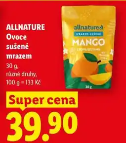 Lidl allnature Ovoce sušené mrazem nabídka