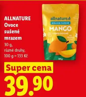 Lidl allnature Ovoce sušené mrazem nabídka
