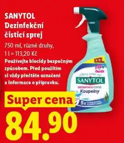 Lidl SANYTOL DEZINFEKČNÍ ČISTICÍ SPREJ nabídka