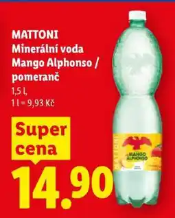 Lidl MATTONI Minerální voda Mango Alphonso / pomeranč nabídka