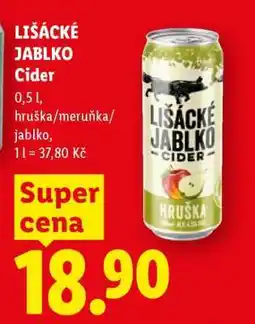 Lidl LIŠÁCKÉ JABLKO Cider nabídka