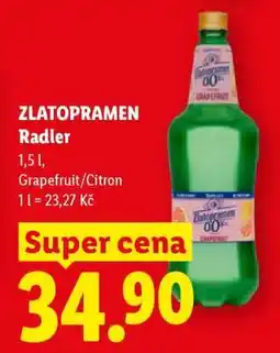 Lidl Zlatopramen Radler nabídka