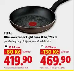 Lidl Tefal Hliníková pánev Light Cook, Ø 24 cm nabídka