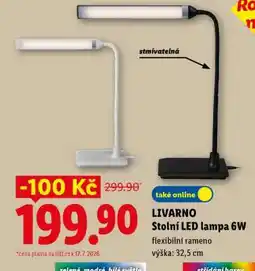 Lidl LIVARNO Stolní LED lampa 6W nabídka
