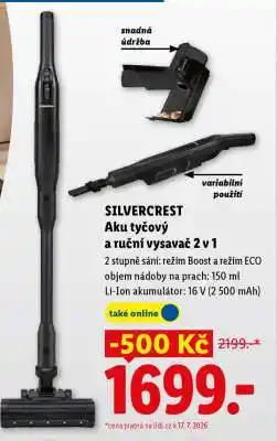 Lidl SILVERCREST Aku tyčový a ruční vysavač 2 v 1 nabídka