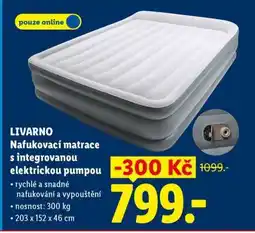 Lidl LIVARNO Nafukovací matrace s integrovanou elektrickou pumpou nabídka