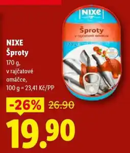 Lidl NIXE ŠPROTY nabídka