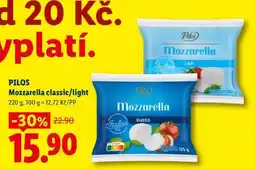 Lidl PILOS MOZZARELLA CLASSIC LIGHT nabídka