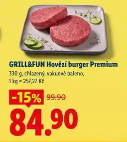 Lidl GRILL&FUN Hovězí burger Premium nabídka