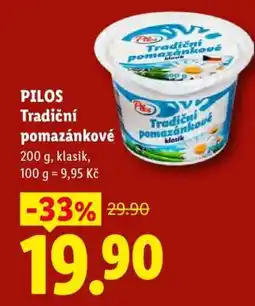 Lidl Pilos TRADIČNÍ POMAZÁNKOVÉ nabídka