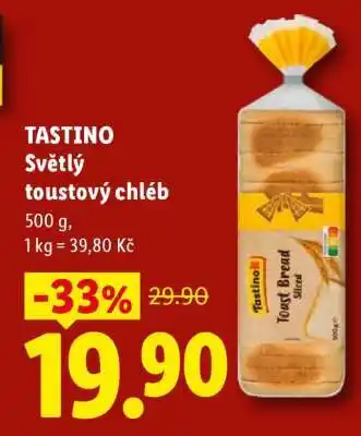 Lidl TASTINO Světlý toustový chléb nabídka