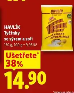 Lidl HAVLÍK TYČINKY SE SÝREM A SOLÍ nabídka