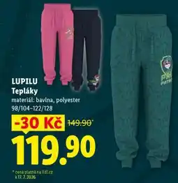 Lidl LUPILU TEPLÁKY nabídka