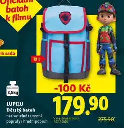 Lidl lupilu DĚTSKÝ BATOH nabídka