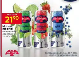 Hruška Mattoni mocktail nabídka