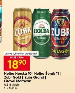 Hruška Holba Horská 10 | Holba Šerák 11 | Zubr Gold | Zubr Grand | Litovel Moravan nabídka