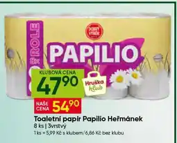 Hruška Toaletní papír Papilio Heřmánek nabídka