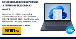 Datart Notebook Lenovo IdeaPad Slim 3 15IRH10 (83K10065CK) modrý nabídka