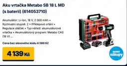 Datart Aku vrtačka Metabo SB 18 L MD (s baterií) (614053710) nabídka