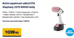 Datart Ruční napařovač oděvů ETA Stephany 2270 90000 šedý nabídka