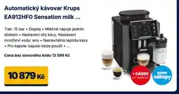 Datart Automatický kávovar Krups EA912HFO Sensation milk nabídka