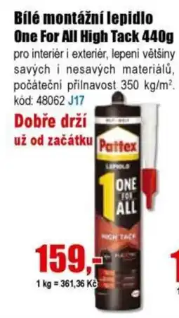 EVA Bílé montážní lepidlo One For All High Tack nabídka