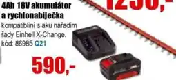 EVA 4Ah 18V akumulátor a rychlonabíječka nabídka