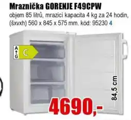 EVA Mraznička GORENJE F49CPW nabídka