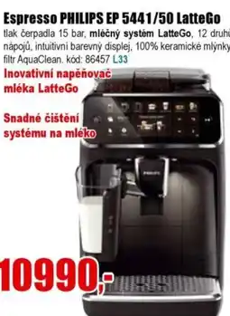 EVA Espresso PHILIPS EP 5441/50 LatteGo nabídka