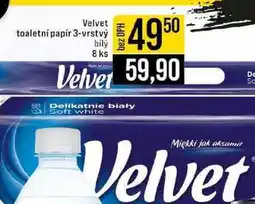 Jip Velvet toaletní papír 3-vrstvý bilý 8 ks nabídka