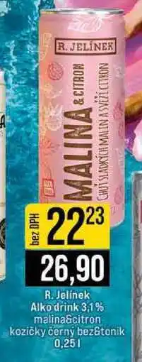 Jip R. Jelínek Alko drink 3,1% malina&citron kozičky černý bez&tonik nabídka