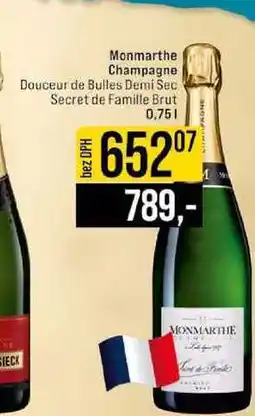 Jip Monmarthe Champagne Douceur de Bulles Demi Sec Secret de Famille Brut nabídka