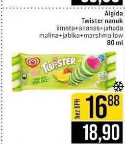 Jip Algida Twister nanuk limeta+ananas+jahoda malina+jablko+marshmallow 80 ml nabídka