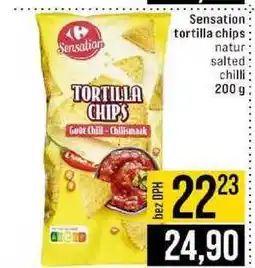 Jip Sensation tortilla chips natur salted chilli nabídka