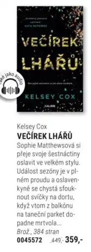 Knižní klub Kelsey Cox VEČÍREK LHÁŘŮ nabídka