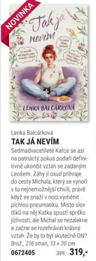 Knižní klub Lenka Balcárková TAK JÁ NEVÍM nabídka