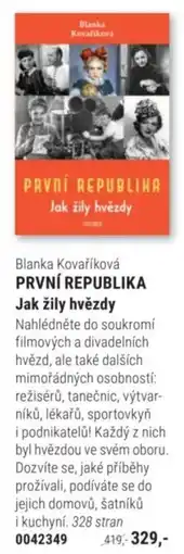 Knižní klub Blanka Kovařiková PRVNÍ REPUBLIKA Jak žily hvězdy nabídka