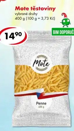 CBA Mote těstoviny nabídka
