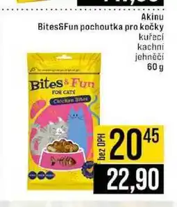 Jip Akinu Bites&Fun pochoutka pro kočky kuřecí kachni jehněčí nabídka