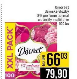 Jip Discreet dámské vložky 0% perfume normal waterlily multiform 100 ks nabídka