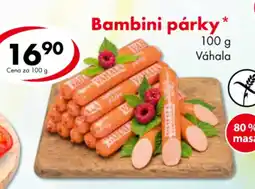 CBA Bambini párky nabídka
