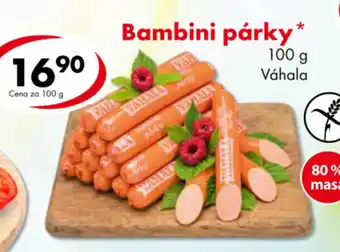 CBA Bambini párky nabídka