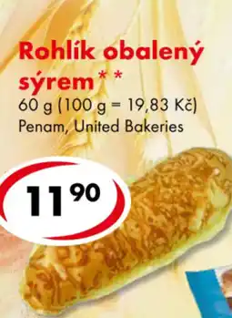 CBA Rohlík obalený sýrem nabídka