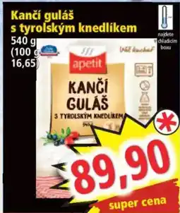 Norma Kančí guláš s tyrolským knedlíkem nabídka