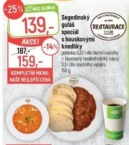 Globus Segedínský guláš speciál s houskovými knedlíky nabídka