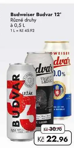 TRAVEL FREE Budweiser Budvar 12° Různé druhy à nabídka