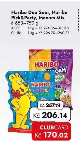 TRAVEL FREE Haribo Duo Sour, Haribo Pick&Party, Maoam Mix à nabídka